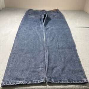 Y2k 2000s Wrangler Loose Straight Jeans Mens 35x32 Wide Relaxed Hamilton Worker